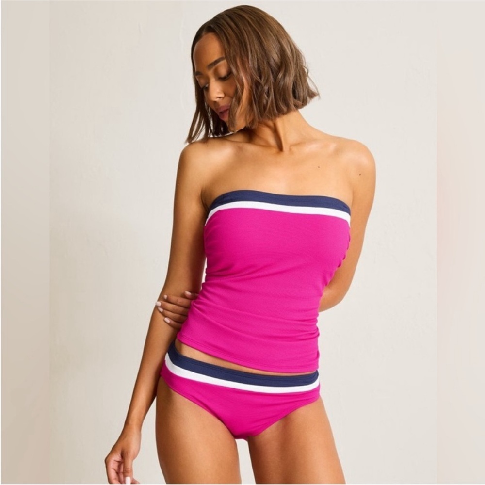 NWT Tommy Bahama Island Cays Colorblock Bandeau Tankini Top